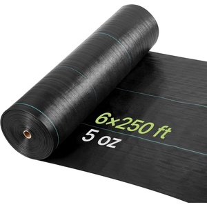 image:imageVEVOR 3x100FT 32oz Weed Barrier Fabric Heavy Duty Landscape Fabric Weed Blocker Fabric Garden Weed Mat Lawn Fabric Weed Control Fabric Driveway Fabric Ground Cover Woven Landscape Cloth Black6FT250FT5oz