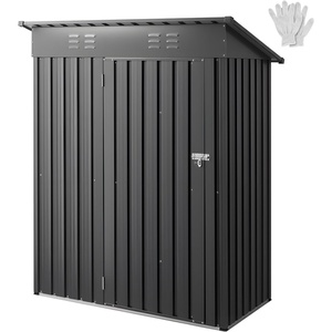 image:imageVEVOR 5 x 3 FT Metal Garden Shed Storage Building with Lockable Door amp 2 Louver Vents Sloped Roof Metal Outdoor Storage Shed Tool Sheds Outdoor Storage for Backyard Garden Patio Bike Gray