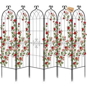 image:imageVEVOR 6 Packs Metal Garden Trellis for Climbing Plants Outdoor 71x20in Rustproof Plant Tall Trellis for Rose Vine Flowers and Vegetables6 PacksStyle2