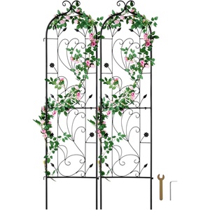 image:imageVEVOR 71 x 20 in 4 Packs Rustproof Metal Garden Flower Trellis Outdoor Climbing Rose amp Cucumber Support Decorative Clematis Trellis for Courtyards amp Lawns60H x 15W