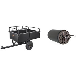 image:imageVEVOR 750 lb 15 cu ft Dump Cart Tow Behind Trailer Bundle with AgriFab 18 x 36 Poly Lawn RollerUTILITYCARTWAGON  SOILCULTIVATOR 450606