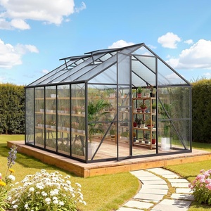 image:imageVEVOR 8 x 10 FT Polycarbonate Greenhouse Heavy Duty Outdoor Green House with Adjustable Vents amp PushPull Lockable Door Quick Setup Aluminum Frame Walkin Greenhouse Sunroom for Outside Garden Lawn