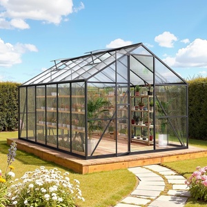 image:imageVEVOR 8 x 12 FT Polycarbonate Greenhouse Heavy Duty Outdoor Green House with Adjustable Vent amp PushPull Lockable Door Quick Setup Aluminum Frame Walkin Greenhouse Sunroom for Outside Garden Lawn