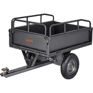 image:imageVEVOR ATV UTV Trailer Tow Behind Dump Cart 1500lbs 15 Cubic Feet Heavy Duty Yard Garden Trailer Pull Behind Dump Trailer for Lawn Mower TractorBlack