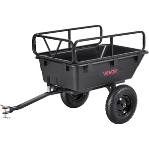 image:imageVEVOR ATV UTV Trailer Tow Behind Dump Cart 1500lbs 15 Cubic Feet Heavy Duty Yard Garden Trailer Pull Behind Dump Trailer for Lawn Mower TractorBlack01