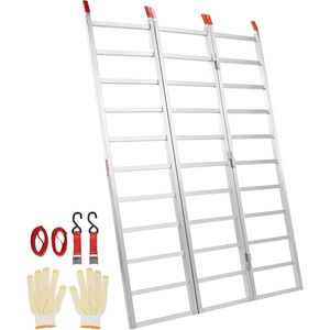 image:imageVEVOR Aluminum Ramps 1250lbs Straight Ramp with Treads and Load Straps Portable Loading Ramp for Motorcycles ATVs Trucks Lawn Mower Dirt Bike Garden Tractor 78 L x 12 W 2Pcs1500lbs