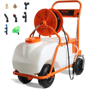 image:imageVEVOR BatteryPowered Sprayer with Wheeled Cart 10 Gallons Electric Weed Sprayer Adjustable 080 PSI Yard Lawn Sprayers with Wheels 5 Nozzles amp 98ft Hose 36H Spray Time for Weeding Cleaning15 GalCustom Bulit Cart
