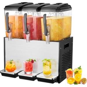 image:imageVEVOR Commercial Beverage Dispenser 3 Tanks 12 L  127 QT Per Tank Juice Dispenser 370W Stainless Steel Ice Tea Drink Machine with 45F54F Cooling Temperature for Cold Drink Restaurant Bar Party12L  3