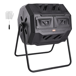 image:imageVEVOR Compost Bin 43Gal Dual Chamber Composting Tumbler Large Tumbling Rotating Composter with 2 Sliding Doors and Steel Frame BPA Free Composter Bin Tumbler for Garden Kitchen Yard Outdoor