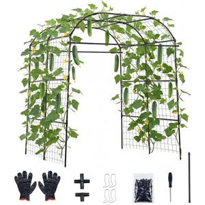 image:imageVEVOR Cucumber Trellis 81 inch Tall Garden Arch Trellis UShape Garden Trellises for Raised Bed Metal Arch Outdoor Climbing Plants Support for Vine Peas Beans Zucchini Tomato Squash FlowersBroad Arch Trellis