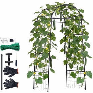 image:imageVEVOR Cucumber Trellis 81 inch Tall Garden Arch Trellis UShape Garden Trellises for Raised Bed Metal Arch Outdoor Climbing Plants Support for Vine Peas Beans Zucchini Tomato Squash FlowersArch Trellis