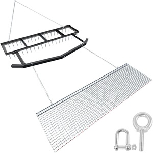 image:imageVEVOR Drag Harrow 4 x 5 ft Chain Harrow  Made from Q235 Steel UTV Tractor Attachments for Landscape Leveling or Sod Prepping Durable Harrow Rake for Gravel Driveway Farm Field Garden BlackSet of 6x16ft  6x15ft