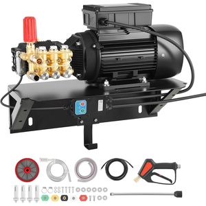 image:imageVEVOR Electric Pressure Washer Pump Kit 1220 PSI 22 GPM Triplex Power Washer Pump with 2 HP Motor 120 V Includes Wall Mount Bracket Spray Gun Wand Hose 5 Nozzles for Washing Cars Gardens
