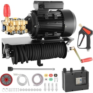 image:imageVEVOR Electric Pressure Washer Pump Kit 1950 PSI 32 GPM Triplex Power Washer Pump with 5 HP Motor 240 V Includes Wall Mount Bracket Spray Gun Wand Hose 5 Nozzles for Washing Cars Gardens