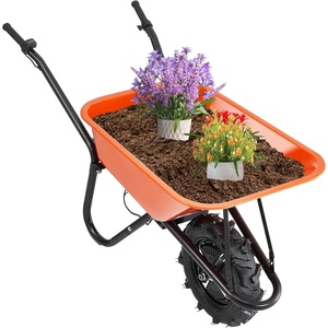 image:imageVEVOR Electric Wheelbarrow Cart 500W Powered Utility Garden Wagon Dump Cart 45 Cu Ft Load amp 573 lbs Capacity with Metal Handle amp 16 Track Wheels Two Wheel Barrow Yard Cart amp Wagons for LawnElectric 4 Cu Ft Load  330 lbs