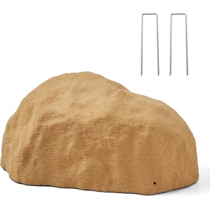 image:imageVEVOR Faux Rock Cover Outdoor Fake Rock Well Pump Cover Realistic Natural Texture Lightweight amp WeatherResistant Polyresin Artificial Boulder for Landscaping Garden Yard Dcor Brown Small SizeIrregular ovalsmall sizesandy yellow