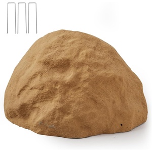 image:imageVEVOR Faux Rock Cover Outdoor Fake Rock Well Pump Cover Realistic Natural Texture Lightweight amp WeatherResistant Polyresin Artificial Boulder for Landscaping Garden Yard Dcor Brown Small SizeIrregular ovalMedium sizesandy yellow