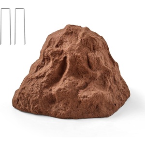 image:imageVEVOR Faux Rock Cover Outdoor Fake Rock Well Pump Cover Realistic Natural Texture Lightweight amp WeatherResistant Polyresin Artificial Boulder for Landscaping Garden Yard Dcor Brown Small SizeIrregular conesmall sizebrown