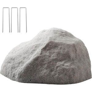 image:imageVEVOR Faux Rock Cover Outdoor Fake Rock Well Pump Cover Realistic Natural Texture Lightweight amp WeatherResistant Polyresin Artificial Boulder for Landscaping Garden Yard Dcor Brown Small SizeIrregular ovalMediumdark grey