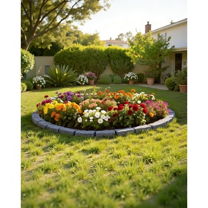 image:imageVEVOR Faux Stone Landscape Edging No Dig Garden Edging Border Flexible Blocks for Lawn Edging Flower Beds Driveway Yards with 12 Spikes 4 Pack 24 Bricks 16FT Kit 465 Lx 37 W x 22 H GreySandstone Gray