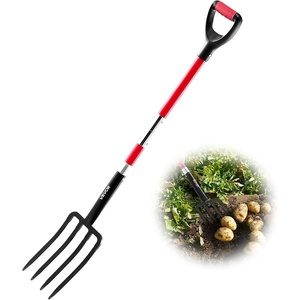 image:imageVEVOR Garden Fork 5Tine Gardening Pitchfork with Metal Handle 41 in Heavy Duty Digging Fork with Y Grip Forged Steel Spading Fork for Hay Potato Composting Transplanting Aeration4Tine