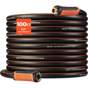 image:imageVEVOR Garden Hose 75 ft 58 Heavy Duty 4Layer Rubber Water Hose 150PSI Working amp 600PSI Burst Flexible amp Nonkink Outdoor Waterhose with 34 Fitting Lightweight Hoses for Gardening Cleaning100 ft