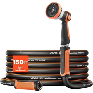 image:imageVEVOR Garden Hose 75 ft 58 Heavy Duty 4Layer Rubber Water Hose 150PSI Working amp 600PSI Burst Flexible amp Nonkink Outdoor Waterhose with 34 Fitting Lightweight Hoses for Gardening Cleaning150 ft