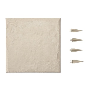 image:imageVEVOR Garden Stepping Stones 4Pcs 155 x 155 in Decorative Stepping Stones with Stakes WeatherResistant Plastic Pathway Pavers Smooth Surface Outdoor Walkway for Lawn Patio Landscape GreyBeige