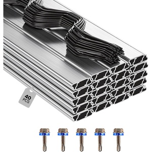 image:imageVEVOR Greenhouse Spring Wire and Lock Channel 50 Packs 656 ft PE Coated Aluminum Alloy Bundle Kit Plastic Poly Film or Shade Cloth Attachment wScrews Silver40 Packs12mm