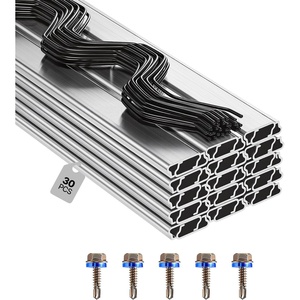 image:imageVEVOR Greenhouse Spring Wire and Lock Channel 50 Packs 656 ft PE Coated Aluminum Alloy Bundle Kit Plastic Poly Film or Shade Cloth Attachment wScrews Silver30 Packs12mm