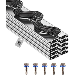 image:imageVEVOR Greenhouse Spring Wire and Lock Channel 50 Packs 656 ft PE Coated Aluminum Alloy Bundle Kit Plastic Poly Film or Shade Cloth Attachment wScrews Silver20 Packs12mm