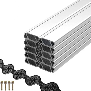 image:imageVEVOR Greenhouse Spring Wire and Lock Channel 50 Packs 656 ft PE Coated Aluminum Alloy Bundle Kit Plastic Poly Film or Shade Cloth Attachment wScrews Silver20 Pack