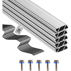 image:imageVEVOR Greenhouse Spring Wire and Lock Channel 50 Packs 656 ft PE Coated Aluminum Alloy Bundle Kit Plastic Poly Film or Shade Cloth Attachment wScrews Silver10 Packs12mm