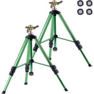 image:imageVEVOR Impact Sprinkler on Tripod Base Heavy Duty Tripod Sprinklers with Brass Head amp 34 Connector 360 Degree Large Area Coverage Irrigation Sprinkler Adjustable Heights for Yard Green2PC