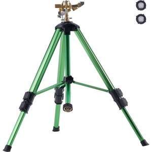 image:imageVEVOR Impact Sprinkler on Tripod Base Heavy Duty Tripod Sprinklers with Brass Head amp 34 Connector 360 Degree Large Area Coverage Irrigation Sprinkler Adjustable Heights for Yard Green1PC