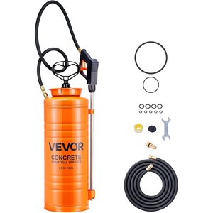 image:imageVEVOR Industrial Concrete Sprayer with Wheeled Cart 35 Gallon Stainless Steel Sprayer Heavy Duty TriPoxy Pump Sprayers 205Wand 48 amp 120Hoses 2 Brass Nozzles for Construction Lawn amp Garden35 Gal Basic