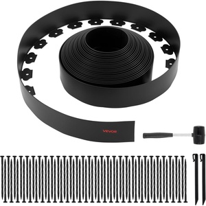 image:imageVEVOR Landscape Edging 100 ft x 15 in Plastic Garden Border Edging with 120 Spikes No Dig Flexible Lawn Edgings Roll UVResistant Mini Fence Borders Pathway Edgings for Flower Beds Yard Paver66ft4inLshaped