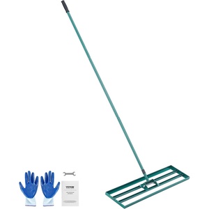 image:imageVEVOR Lawn Leveling Rake Lawn Leveler with 839 in Handle 36x10 in Ground Plate RustResistant Carbon Steel Soil Leveler 3 Heights Adjustable Effort Saving Lawn Leveling Tool for Yard Golf Court36x10