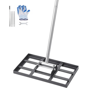 image:imageVEVOR Lawn Leveling Rake Lawn Leveler with 839 in Handle 36x10 in Ground Plate RustResistant Carbon Steel Soil Leveler 3 Heights Adjustable Effort Saving Lawn Leveling Tool for Yard Golf Court17x10