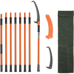 image:imageVEVOR Manual Pole Saw 38727 ft Extendable Pole Tree Pruner Sharp 65Mn Steel Blade Lightweight Fiberglass Handle Pole DoubleHook Saw for High Branch Trimming Pruning Tool for Palms ShrubsPole Saw  Pro