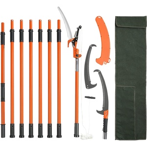 image:imageVEVOR Manual Pole Saw 38727 ft Extendable Pole Tree Pruner Sharp 65Mn Steel Blade Lightweight Fiberglass Handle Pole DoubleHook Saw for High Branch Trimming Pruning Tool for Palms ShrubsPole Saw with Scissors  Pro