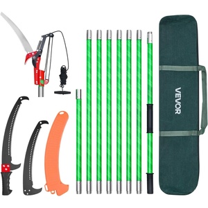 image:imageVEVOR Manual Pole Saw 38727 ft Extendable Pole Tree Pruner Sharp 65Mn Steel Blade Lightweight Fiberglass Handle Pole DoubleHook Saw for High Branch Trimming Pruning Tool for Palms ShrubsPole Saw with Scissors