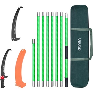 image:imageVEVOR Manual Pole Saw 38727 ft Extendable Pole Tree Pruner Sharp 65Mn Steel Blade Lightweight Fiberglass Handle Pole DoubleHook Saw for High Branch Trimming Pruning Tool for Palms ShrubsPole Saw