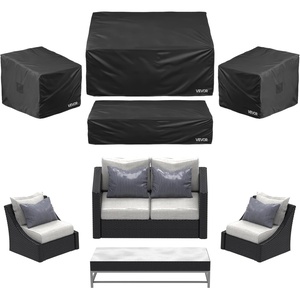 image:imageVEVOR Patio Furniture Cover 4Piece Set 420D Heavy Duty Waterproof Outdoor Dining Table and Chairs Cover Set Lawn Patio Furniture Covers for Outdoor Sofa Couch Chairs Coffee Table Black