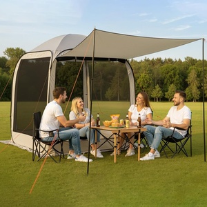 image:imageVEVOR Pop up Screen House Tent 12 x 6 ft 2 in 1 Screen Gazebo Portable Screened in Canopy with Carry Bag Netting Sides Ground Stakes for Garden Patio Backyard and Outdoor Activities BeigeBeige 1