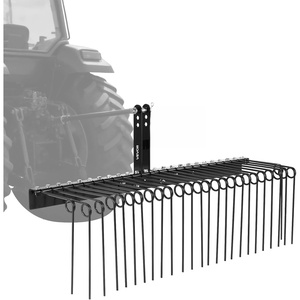 image:imageVEVOR PullBehind Thatch Remover 60 Width 3Point Dethatcher Equipped with 32 Durable Steel Prongs TractorCompatible 3Point Hitch Garden Rake Ideal for Soil Preparation and Grass Maintenance60 Tow Behind Landscape Rake