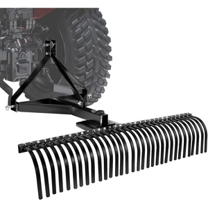 image:imageVEVOR PullBehind Thatch Remover 60 Width 3Point Dethatcher Equipped with 32 Durable Steel Prongs TractorCompatible 3Point Hitch Garden Rake Ideal for Soil Preparation and Grass Maintenance60 3point Dethatcher with Attachments