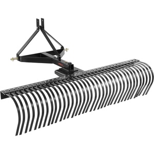 image:imageVEVOR PullBehind Thatch Remover 60 Width 3Point Dethatcher Equipped with 32 Durable Steel Prongs TractorCompatible 3Point Hitch Garden Rake Ideal for Soil Preparation and Grass Maintenance72 Tow Dethatcher with 3point Attachments