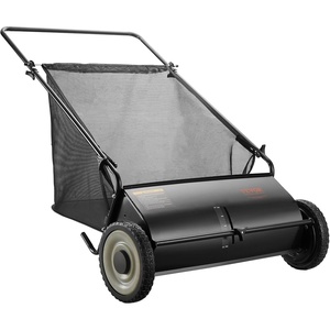 image:imageVEVOR Push Lawn Sweeper 21inch Leaf amp Grass Collector Heavy Duty Thickened Steel Durable to Use with Large Capacity 35 cu ft Mesh Collection Hopper Bag 2 Spinning Brushes26 inch Classic