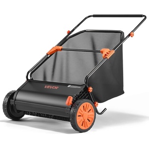 image:imageVEVOR Push Lawn Sweeper 21inch Leaf amp Grass Collector Heavy Duty Thickened Steel Durable to Use with Large Capacity 35 cu ft Mesh Collection Hopper Bag 2 Spinning Brushes26 inch Upgraded Version